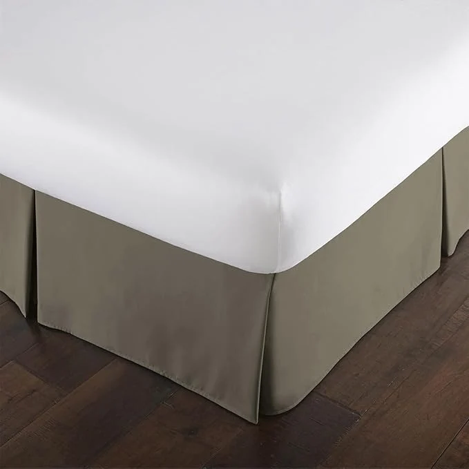 Exceptional Southshore Fine Living Inc. Hotel Quality Twin Bed Skirt – 14 quot Drop Elegant Pleated Design Premium Dust Ruffle Twin Size Bed Skirt Easy Care Luxury Bed Skirt Twin Size Dark Taupe Prestigious