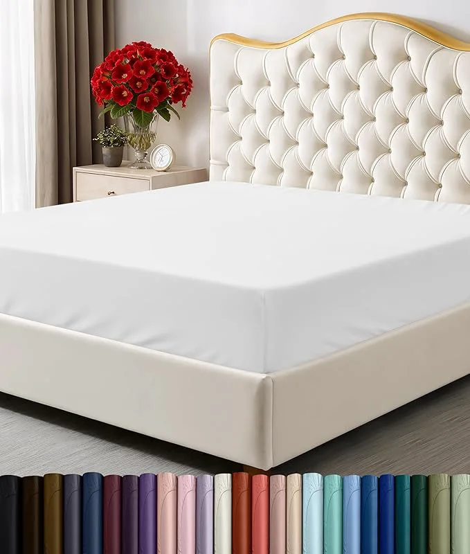 Relaxed Utopia Bedding Cal King Fitted Sheet – Bottom Sheet – Deep Pocket – Soft Microfiber -Shrinkage and Fade Resistant-Easy Care -1 Fitted Sheet Only White Sustainable
