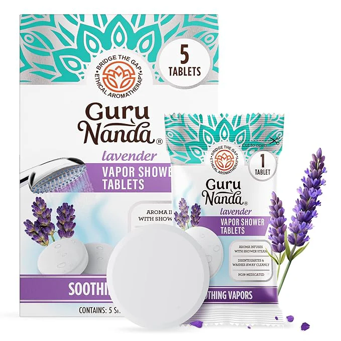 Premium GuruNanda Lavender Vapor Shower Tablets Clean-Dissolving Aromatherapy Shower Long-Lasting