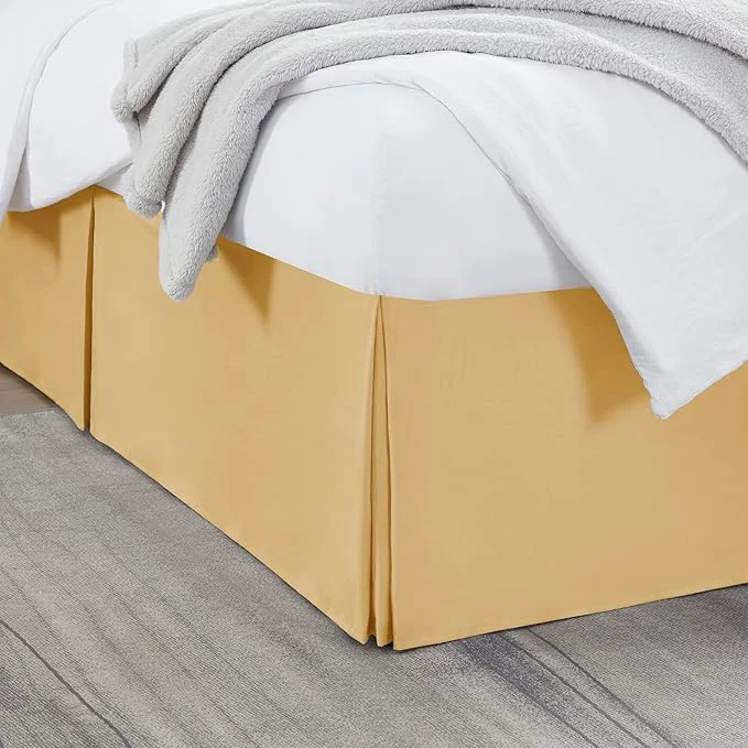 Relaxed Nestl Gold Full Bed Skirt – Full Size Bed Skirt 14 Inch Drop – Brushed Microfiber Bed Skirts – Hotel Quality Pleated Bed Skirt – Shrinkage amp Fade Resistant Fine