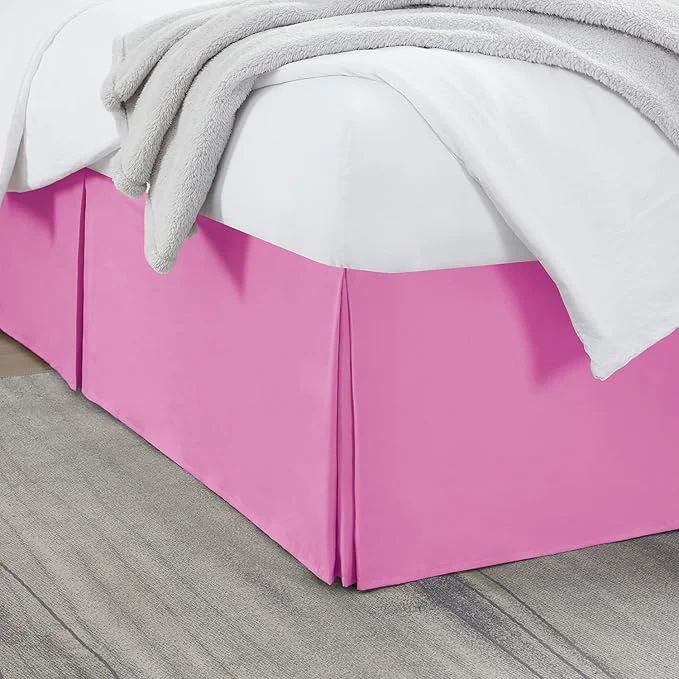 Fine Crafted Nestl Light Pink Twin XL Bed Skirt – Twin XL Size Bed Skirt 14 Inch Drop – Brushed Microfiber Bed Skirts – Hotel Quality Pleated Bed Skirt – Shrinkage amp Fade Resistant Artisan