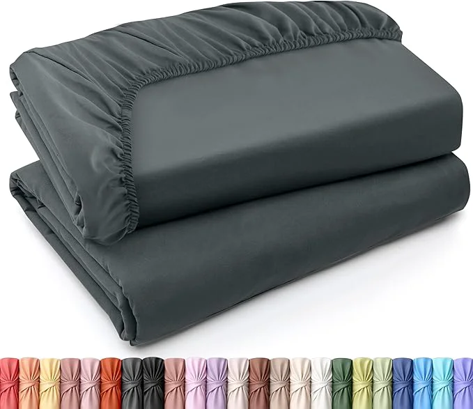 Prestigious Utopia Bedding King Fitted Sheets – Bulk Pack of 2 Bottom Sheets – Soft Brushed Microfiber – Deep Pockets – Shrinkage amp Fade Resistant – Easy Care King Grey Consistent