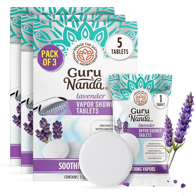 Consistent GuruNanda Lavender Vapor Shower Tablets Clean-Dissolving Aromatherapy Shower Durable