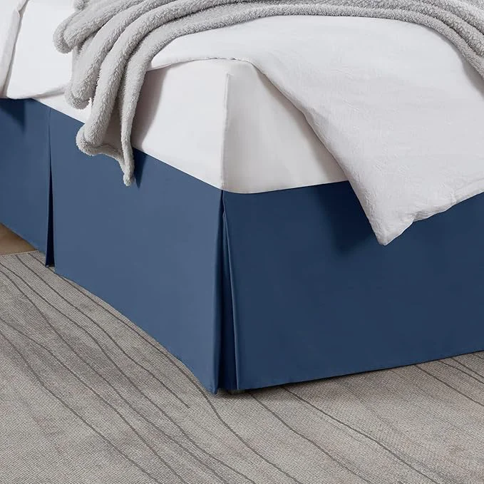 Premium Nestl Navy Blue Full Bed Skirt – Full Size Bed Skirt 14 Inch Drop – Brushed Microfiber Bed Skirts – Hotel Quality Pleated Bed Skirt – Shrinkage amp Fade Resistant Outstanding