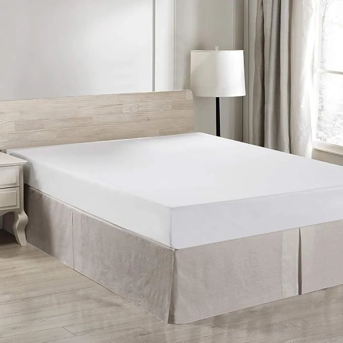 World-Class Simple amp Opulence Belgian Linen Bed Skirt with Classic 14 inch Tailored Drop Dust Ruffle Easy Fit Breathable Premium Natural Flax- Basic Linen Twin Excellent