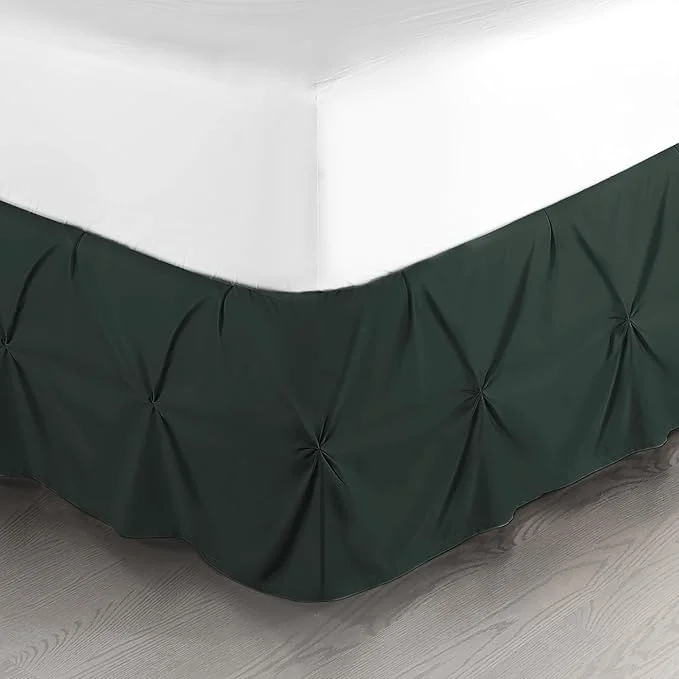 Pure Nestl Forest Green Bed Skirt Twin Size Pinch Pleat Twin Bed Skirt 14 quot Inch Drop Twin Bedskirt Hotel Quality Forest Green Bed Skirts Microfiber Bedskirt for Twin Bed Forest Green Twin Bed Skirt Outstanding