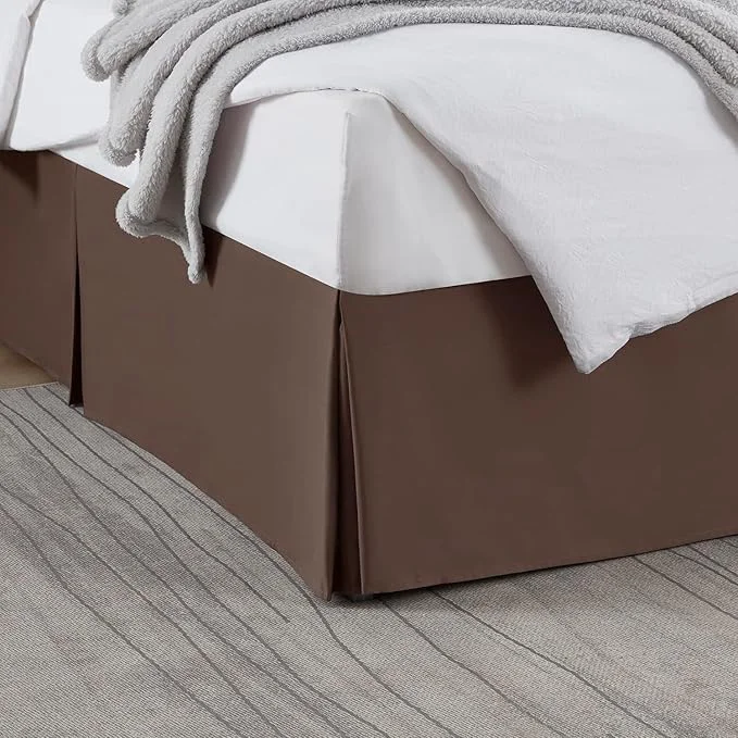 Next-Generation Nestl Dark Brown Twin XL Bed Skirt – Twin XL Size Bed Skirt 14 Inch Drop – Brushed Microfiber Bed Skirts – Hotel Quality Pleated Bed Skirt – Shrinkage amp Fade Resistant Official