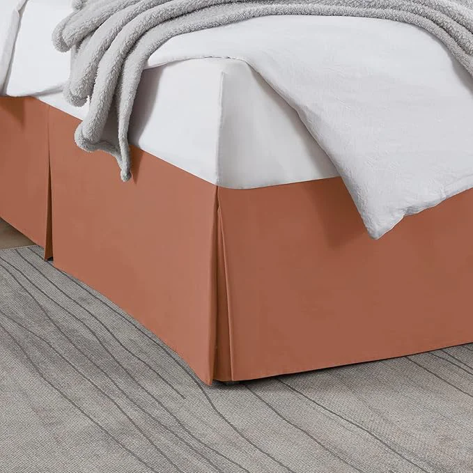 Green Nestl Rust Full Bed Skirt – Full Size Bed Skirt 14 Inch Drop – Brushed Microfiber Bed Skirts – Hotel Quality Pleated Bed Skirt – Shrinkage amp Fade Resistant Powerful