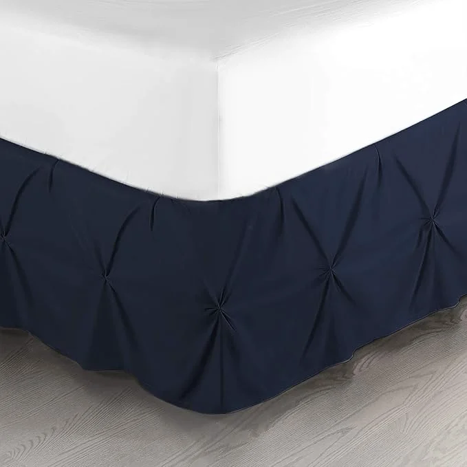 Professional Nestl Navy Blue Bed Skirt – Pinch Pleat Full Size 14 quot Drop Premium Microfiber Soft