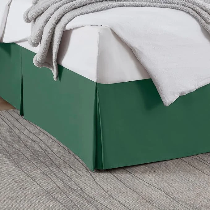 Versatile Nestl Hunter Green Full Bed Skirt – Full Size Bed Skirt 14 Inch Drop – Brushed Microfiber Bed Skirts – Hotel Quality Pleated Bed Skirt – Shrinkage amp Fade Resistant High-Grade