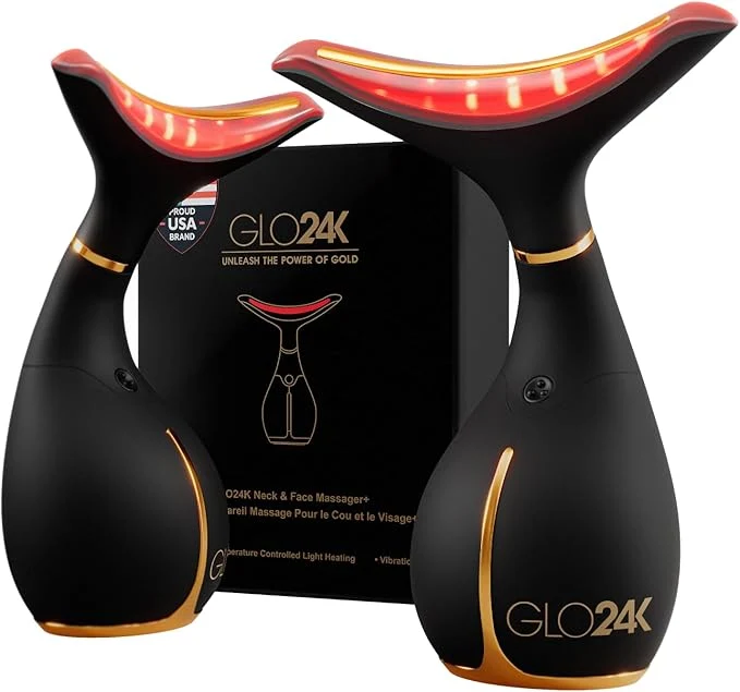 World-Class GLO24K 7 Color Beauty Device – Triple LED Action Vibration Technology Facial Breathable