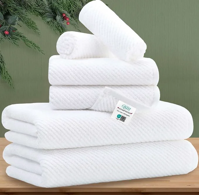 Sophisticated VOOVA MOVAS White Towels Bathroom Sets Long-Lasting