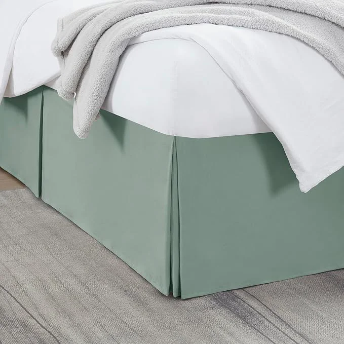 Sustainable Nestl Sage Green Full XL Bed Skirt – Full XL Size Bed Skirt 14 Inch Drop – Brushed Microfiber Bed Skirts – Hotel Quality Pleated Bed Skirt – Shrinkage amp Fade Resistant Fine Crafted