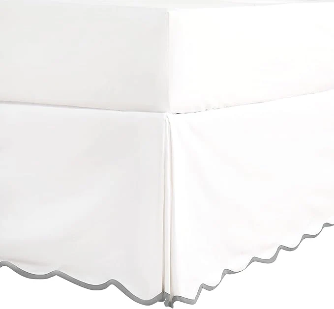Outstanding HIG Off White Chic Queen Bed Skirt – Easy Fit Scallop Edge Pleated Bedskirts 14 Inch Drop Anti-Slip Dust Ruffle Thick Fabric for Enhanced Privacy Pre-Washed for Long-Lasting Use N60022 Carefully Designed