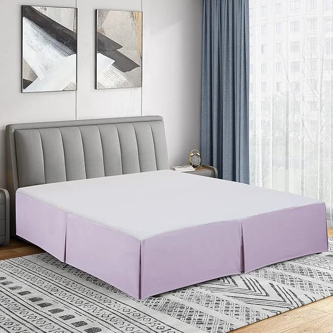 Crafted Cathay Home Double Brushed Microfiber Pleated Easy Fit Bed Skirt Ultra Soft Fade and Wrinkle Resistant – Lavender Twin Responsible