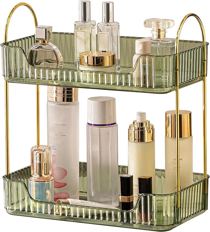 Original Design Akinbas 2 Tier Bathroom Organizer Countertop Makeup Perfume Tray Skincare Fine Crafted