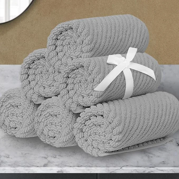 Secure VOOVA MOVAS Grey Washcloths 6PC Consistent
