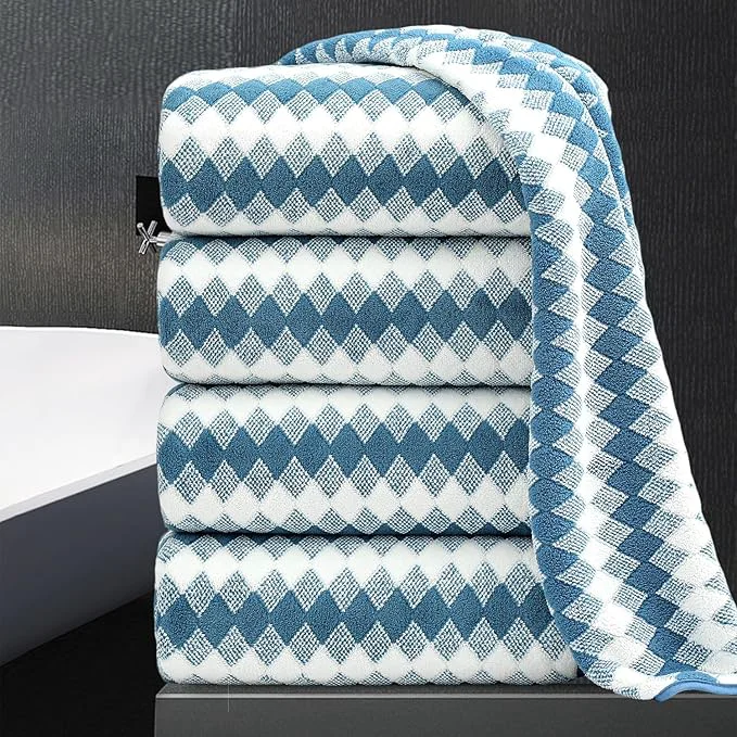 Minimalist 4 Piece Bath Towel Set Oversized Bath Sheet 35 x70 Bathroom Towel Extra Large Long-Lasting