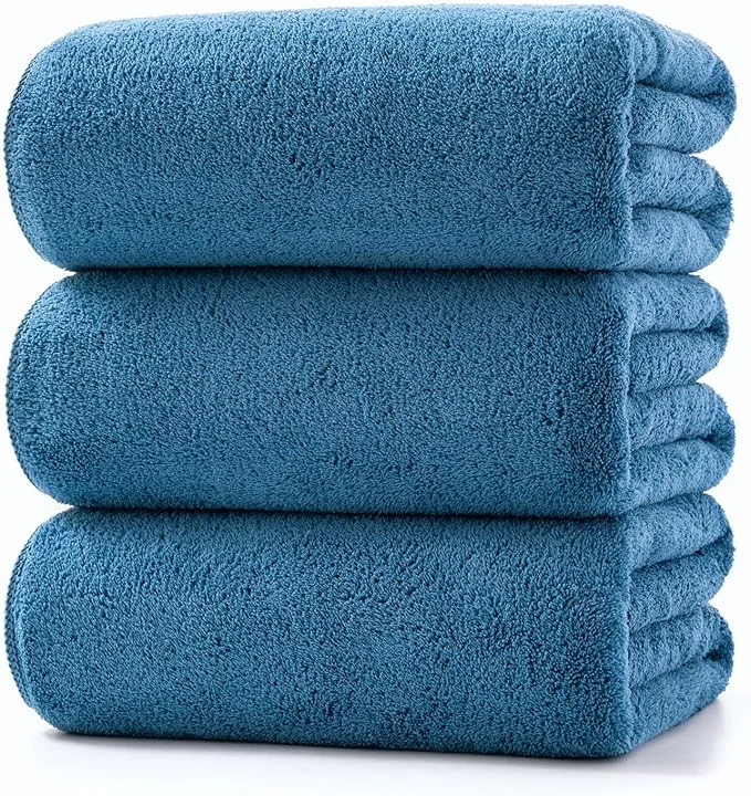 Crafted Lumimi Towels 3 Piece Very Soft Microfiber Bath Sheet Towel Set Super Absorbent Elegant