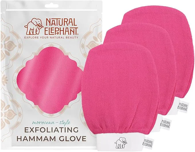 Elite Natural Elephant Exfoliating Hammam Glove Moroccan Kessa Body Scrub Optimized