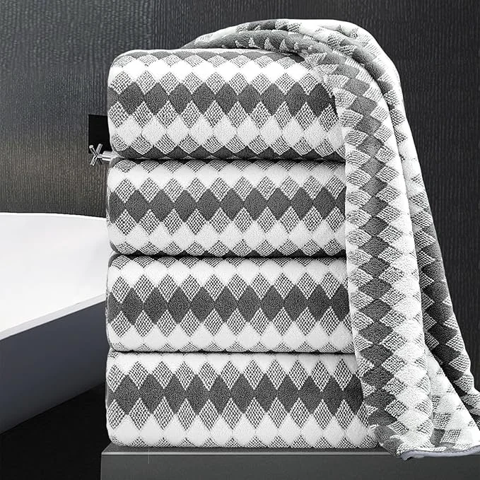 Versatile 4 Piece Bath Towel Set Oversized Bath Sheet 35 x70 Bathroom Towel Extra Large High-Grade