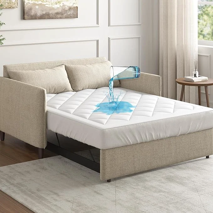 Environmentally Friendly Sleep Philosophy Waterproof Sofa Bed Mattress Protector Holden Sofa Bed Full Mattress Pad 3M Scotchgard Microfiber Mattress Topper Fitted Elastic Pocket Fits Up to 8 Inch Full 54×72 White Easy-to-Use