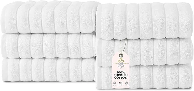 Pure Classic Turkish Towels CTT Premium 6 Piece Hand Towels Set Turkish Cotton Traditional