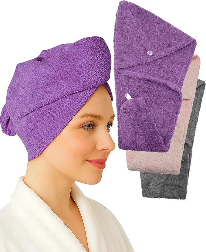 Green Textila Cotton Hair Wrap Towels Soft