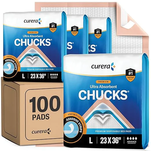 Prestigious Chucks® Premium Disposable Underpads 23 x36 Ultra Super Absorbent Chux Incontinence Bed Pads Disposable Adult with Adhesive Tape Pee Pads Pet Training Pads Large 23×36 100-Pack Environmentally Friendly