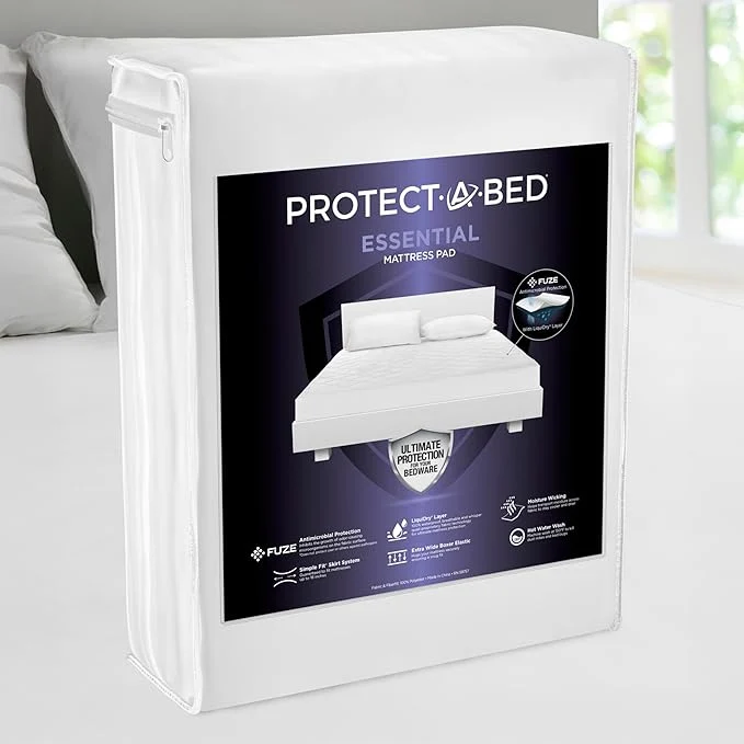 Classic Protect-A-Bed Essential Mattress Pad Full Waterproof Dust Mite Barrier Mattress Pad Breathable amp Quiet Antimicrobial Fits 11 quot -18 quot Mattresses Sustainable