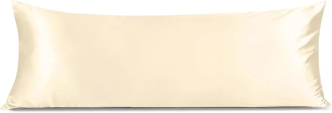 Secure INFIIXSO Body Pillow Cover with Zipper Luxury Mulberry Silk Body Pillow Case 20×54 Inches Ultra Smooth and Soft Cooling Long Pillowcase Gift for Women Men Ivory Flexible