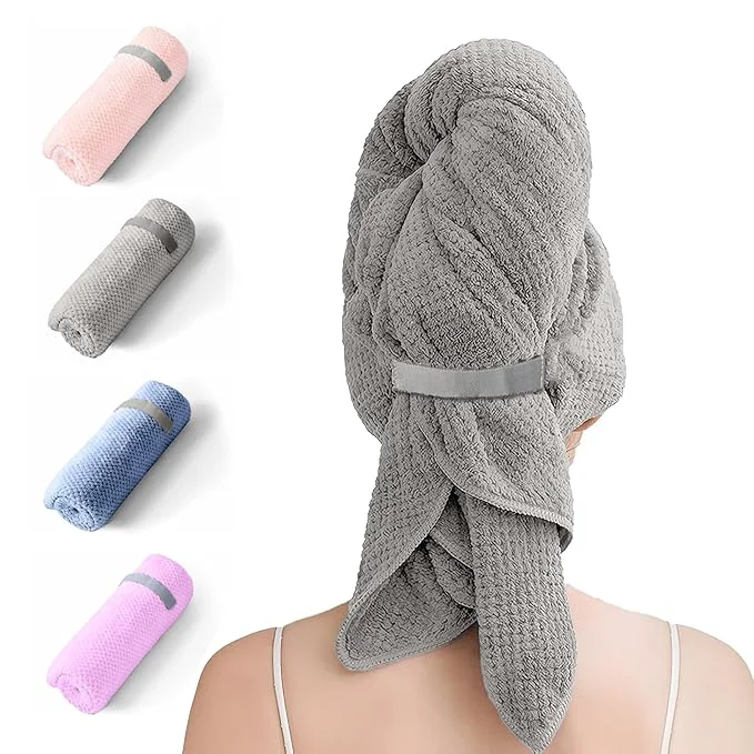 Trendy Microfiber Hair Towel Wrap for Women Quick-Dry Turban Ultra Absorbent Official