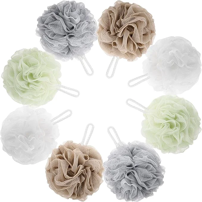 Reusable 8 Small Mesh Pouf Bath Sponge World-Class