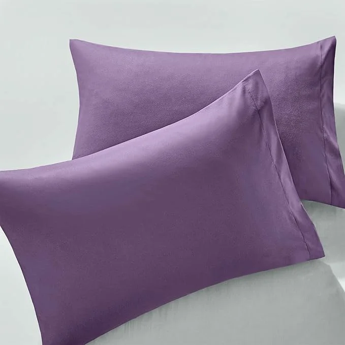 Excellent MILVOWOC 2Pcs Brushed Microfiber King Pillowcases – 20 x 36 Inch Purple Pillow Case Set Non Slip Envelope Pillow Cover with Moisture Absorption and Anti-Wrinkle Machine Washable Genuine