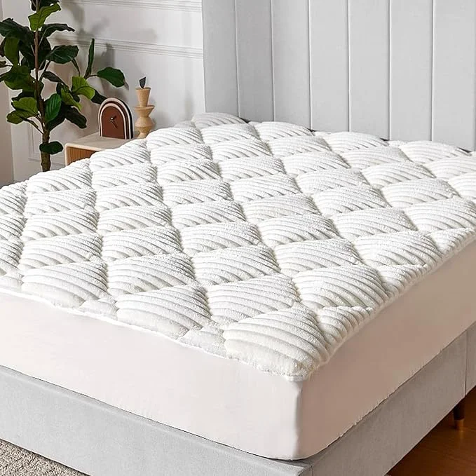 Top-Quality Novilla Fleece Mattress Topper Queen Warm Sherpa Mattress Pad Cloud-Like Soft Bed Cover for Winter Deep Pocket fits up to 21 quot Machine Washable Functional