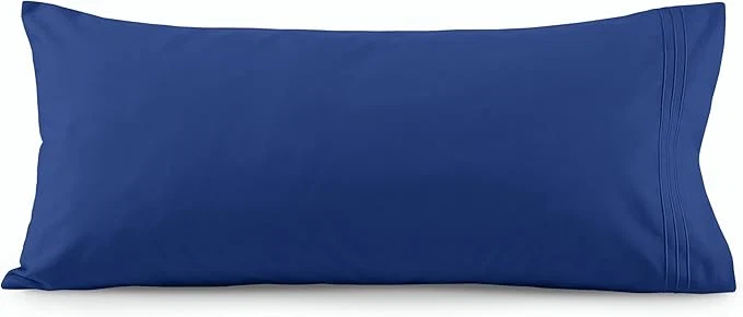 Exceptional Elegant Comfort Luxury Ultra-Soft 1-Piece Body Pillowcase – 1500 Premium Hotel Quality Microfiber Double Brushed – Wrinkle Resistant Body Pillowcase Size Royal Blue Pure