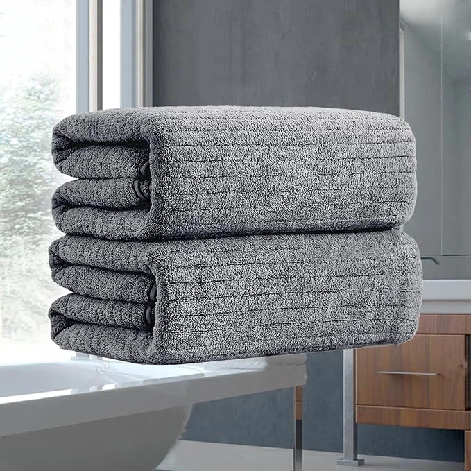 Proven Hailea Grey Hand Towels Set 16×31 Inches Soft Microfibers Bathroom Towel Set 2 Minimalist