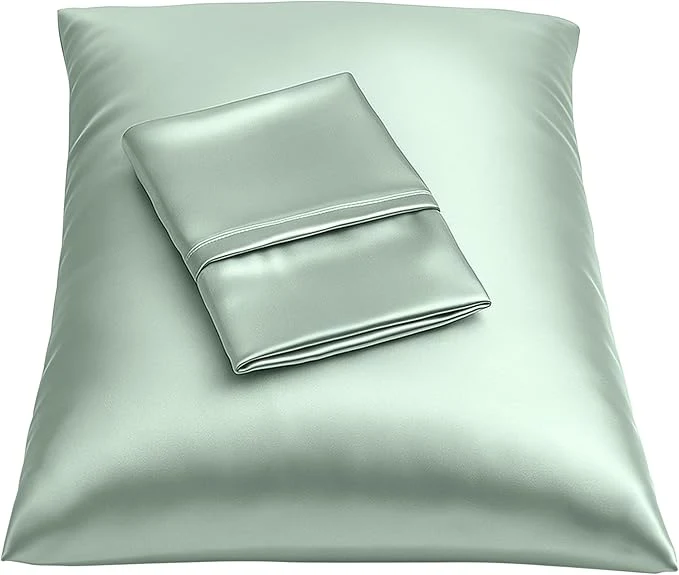 Carefully Designed BLISSFORD Satin Pillowcase with Zipper for Hair and Skin Care Feels Soft and Cool Like a Silk Pillowcase Satin Pillow Cases 2 Pack Slik Pillow Cover Mint – King Size Set of 2 Exclusive