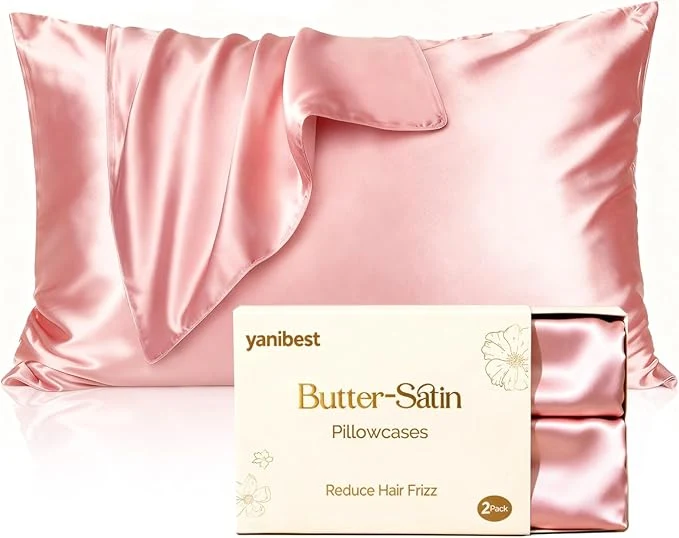 Relaxed Yani Satin Pillowcase Silk Pillow Cases for Hair and Skin with Zipper Queen Pillow Cases Set of 2 for 20 quot x30 quot Exquisite Packaging for Women Men Certified