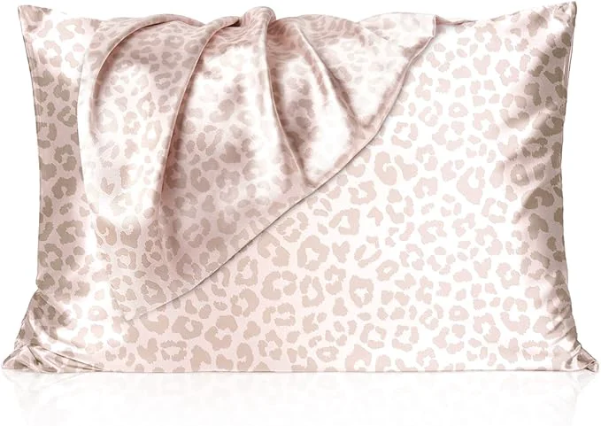 Secure Yani 2 Pack Leopard Satin Pillowcase Silk Pillow Cases for Hair and Skin with Zipper Standard Pillow Cases for 20 quot x26 quot Exquisite Packaging for Women Men Genuine
