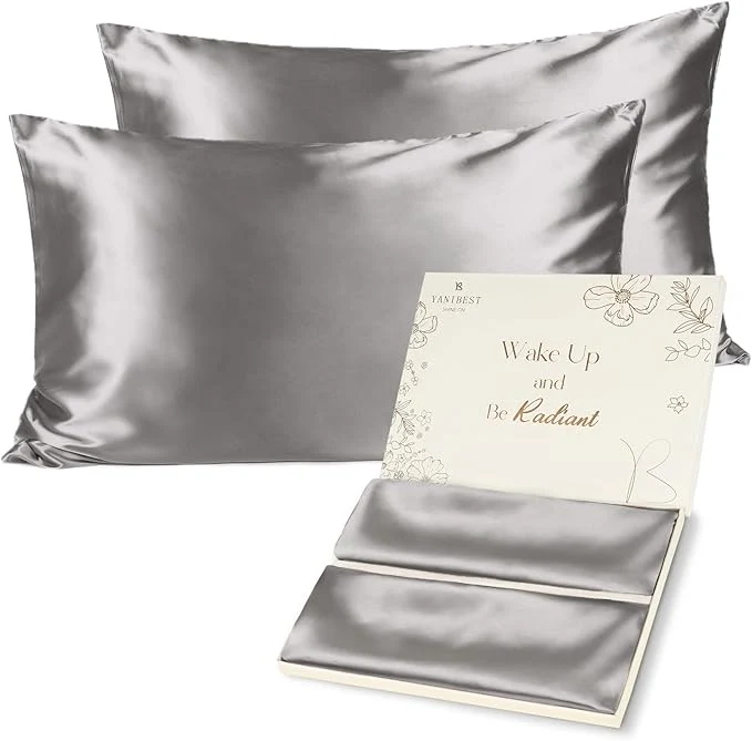 Artisan Yani Satin Pillowcase Silk Pillow Cases for Hair and Skin with Zipper Standard Pillow Cases Set of 2 for 20 quot x26 quot Exquisite Packaging for Women Men Modern