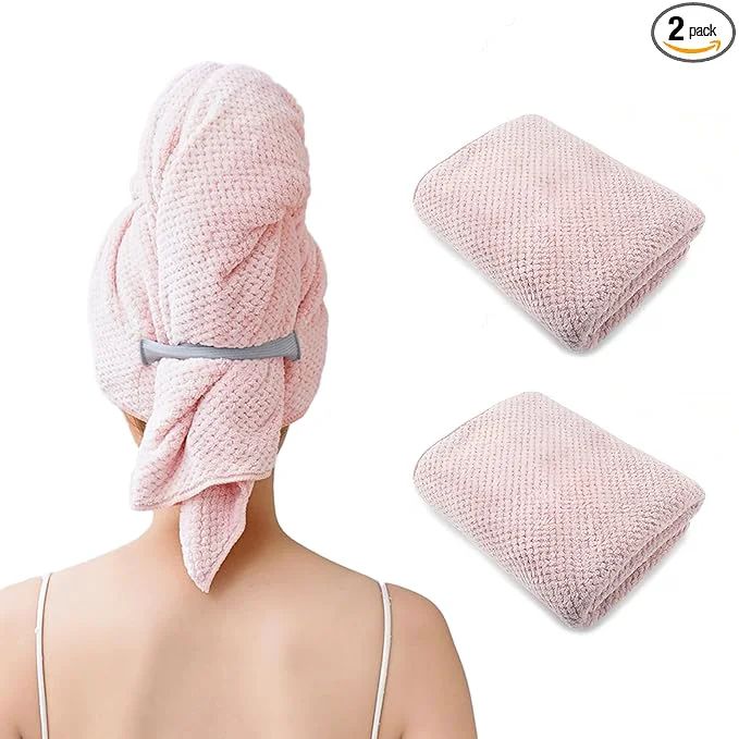 Soft 2 Packs Large Microfiber Hair Towel Wrap Breathable