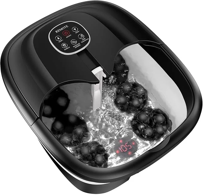 Minimalist Collapsible Foot Spa with Surf Wave Massage Foot Bath with 24 Motorized Secure