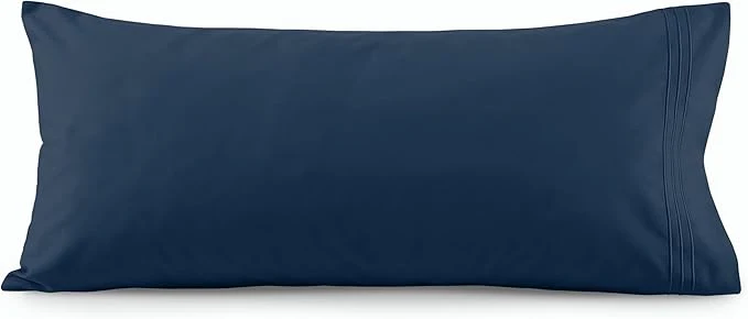 Eco-Friendly Elegant Comfort Luxury Ultra-Soft 1-Piece Body Pillowcase – 1500 Premium Hotel Quality Microfiber Double Brushed – Wrinkle Resistant Body Pillowcase Size Navy Blue Detailed