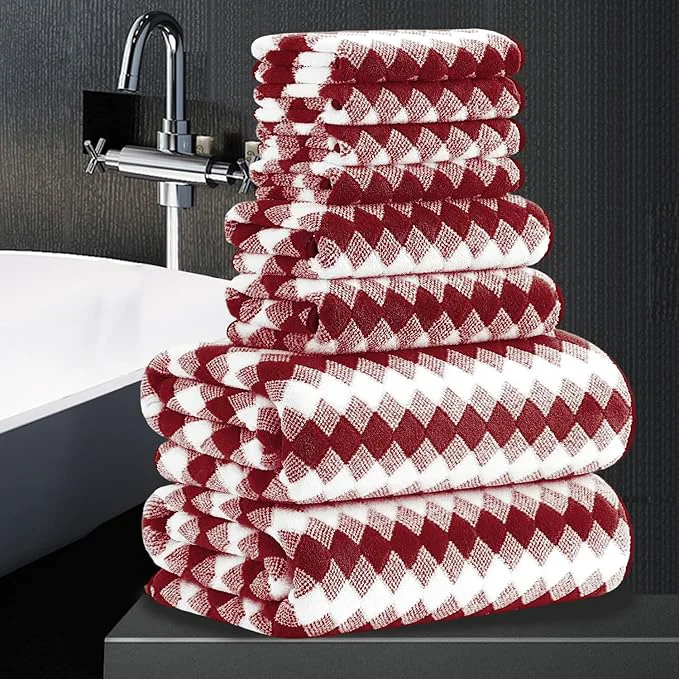 Casual 8 Piece Bathroom Towel Set 2 Oversized Bath Towels 2 Hand Towels 4 Functional