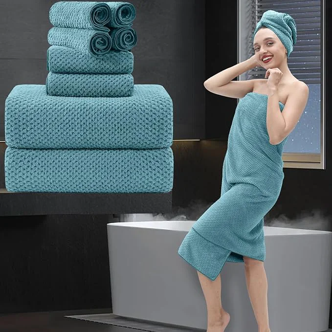 Crafted 8 Piece Bathroom Towel Set 2 Oversized Large Bath Towels Sheet 2 Hand Towels Classic