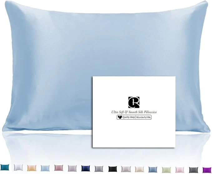 Efficient Silk Pillowcase for Hair and Skin with Hidden Zipper Ravmix Both Sides 21Momme Mulberry Silk Cooling Pillow Case Standard Size 20×26inches 1PCS Light Blue Exceptional