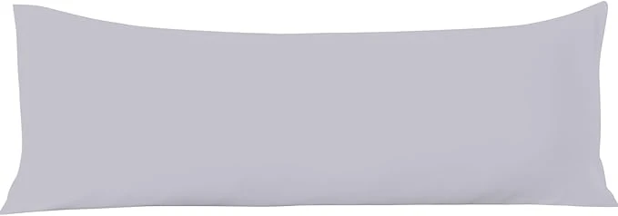 Fast Comfort Beddings Body Pillowcase Organic Cotton 600 Thread Count Sateen Soft Cooling Silver 1-Pack Hidden Zipper Closure Hotel Quality Fade amp Shrink Resistant 20 x 48 Inches Healthy