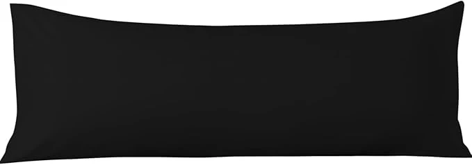 Proven Comfort Beddings Body Pillowcase Organic Cotton 600 Thread Count Sateen Soft Cooling Black 1-Pack Hidden Zipper Closure Hotel Quality Fade amp Shrink Resistant 20 x 48 Inches Unique