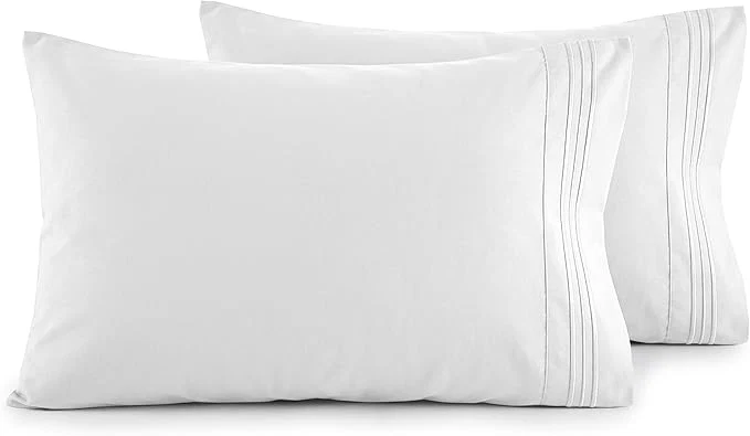 Artisan Elegant Comfort Luxury Ultra-Soft 2-Piece Pillowcase Set – 1500 Premium Hotel Quality Microfiber Double Brushed – Wrinkle Resistant King Size White High-Performance